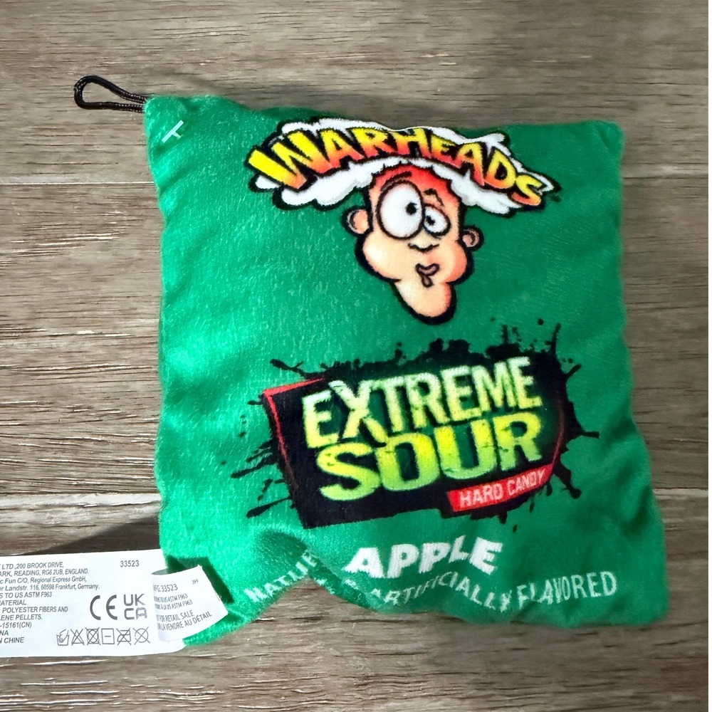 Warheads Extreme Sour Apple Candy Plush Basic Fun Wally Warheads Green Toy
